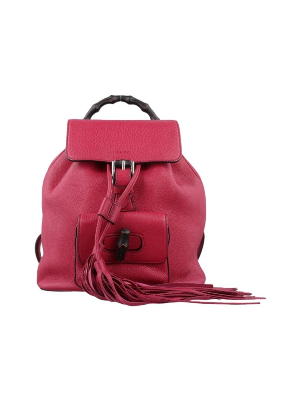 ★SOLD★ Gucci Bamboo Red Leather Backpack - Picture 1 of 15